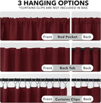 Deconovo Solid Back Tab and Rod Pocket Curtains Thermal Insulated Blackout - Image 2
