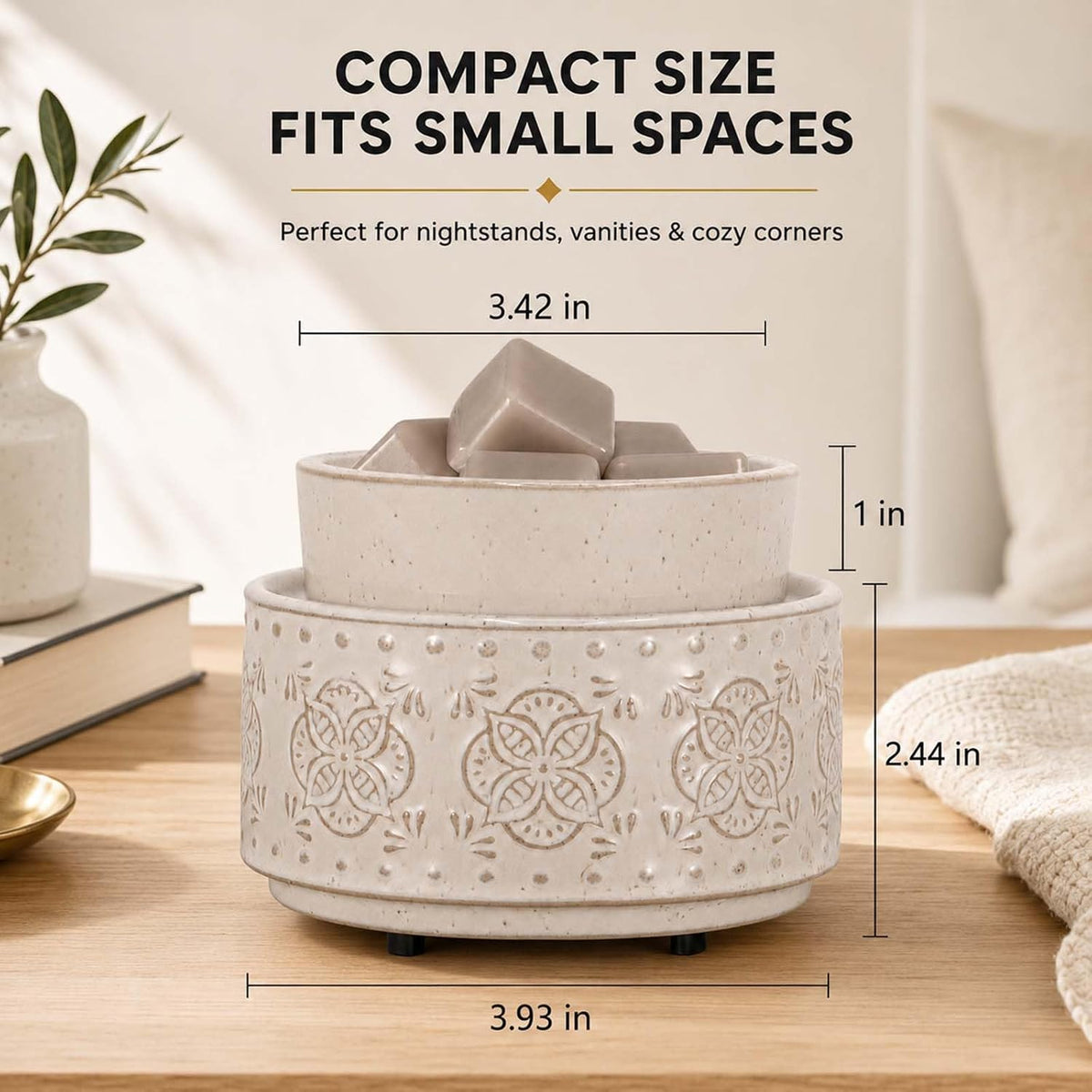 mocosa Ceramic Wax Melt Warmer for Scented Wax Melts 3-in-1 Electric