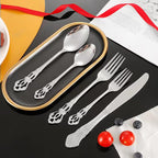 Silverware Set for 2, MIKIWAY 10 Pieces Stainless Steel Flatware Set, Cutlery Tableware Set, Kitchen Utensils Set Include Spoons And Forks Set, Mirror Polished, Dishwasher Safe