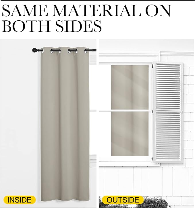 NICETOWN Natural Room Darkening Curtains 120" Long - Image 6