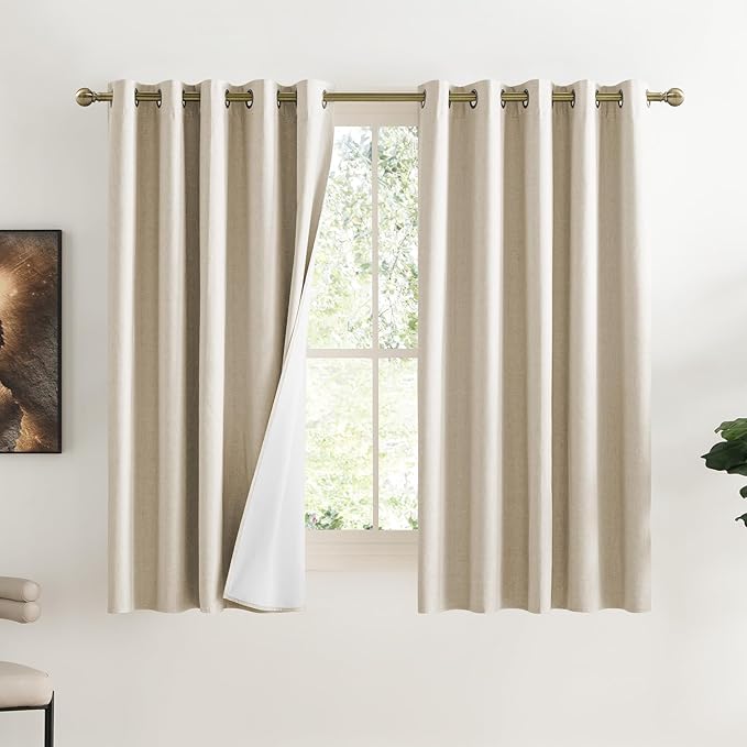 NICETOWN Full Shade Curtain Panels, 62 x 63 inch, Pair of Energy Smart & Noise by NICETOWN
