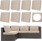 8Pcs Outdoor Cushion Covers, Patio Cushion Covers, Stretch Elastic Slipcovers by dreahoteztil