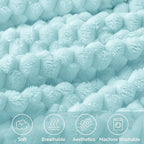 BEDELITE Fleece Blanket Twin for Bed Couch, 3D Jacquard Decorative Cloud Blue - Image 3