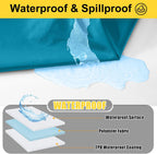 Smiry Picnic Table Cover with Bench Covers, Waterproof Elastic Fitted Polyester Tablecloths for 6 Ft Rectangle Tables, Washable Windproof Tablecloth for Camping, RV & Outdoor (Turquoise, 30x72 Inches)