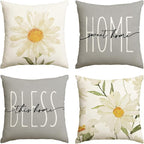 AVOIN colorlife Home Sweet Home Spring Summer Flowers Throw Pillow Covers by AVOINcolorlife