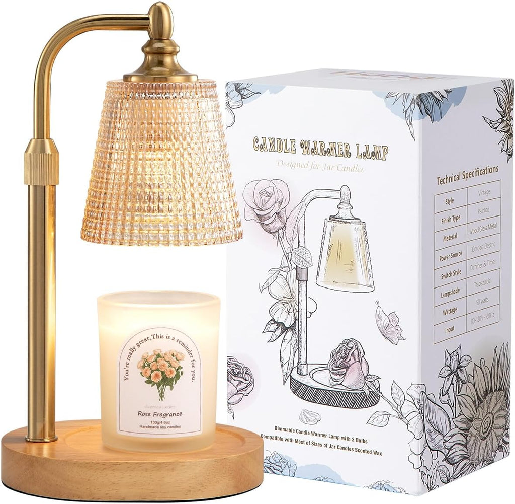 Candle Warmer Lamp with Timer,Birthday Gifts for Women Mom Home Decor