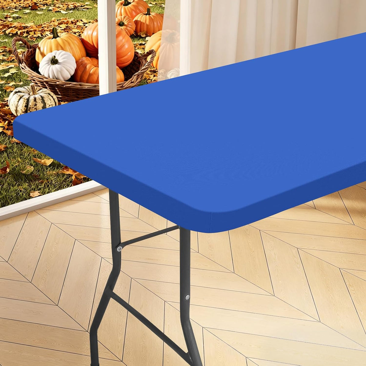 homing Rectangle Table Cloth Cover 8 Foot Blue Elastic Fitted Tablecloth