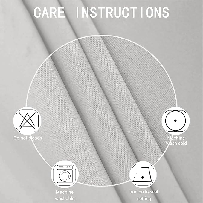 LEMOMO Blackout Curtains 38 x 84 inch/Light Grey Curtains Set of 2 - Image 5