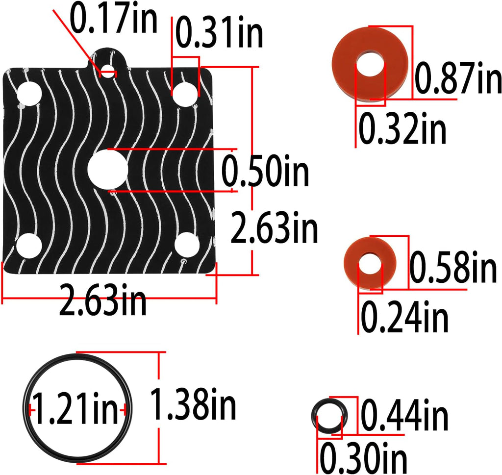 975XL 975XL2 Backflow Preventer Rubber Repair Kit for Wilkins 1/4"-1/2"