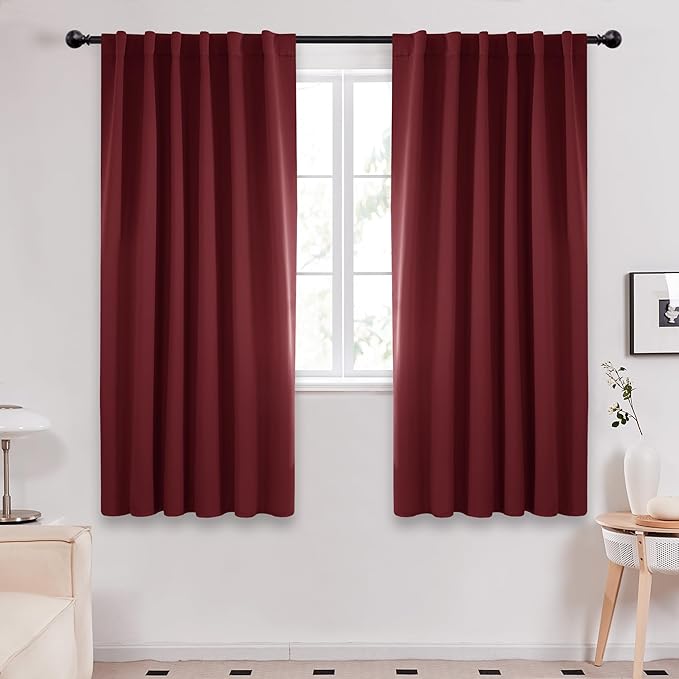 Deconovo Rod Pocket and Back Tab Curtains Solid Thermal Insulated Blackout by Deconovo