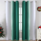 Estelar Textiler Green and Greyish White Blackout Curtains - Image 2