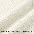 decorUhome Summer Cream White Chenille Throw Pillow Covers 16x16 Set of 2 - Image 2