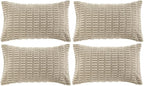 Fancy Homi 4 Packs Taupe Decorative Throw Pillow Covers 12x20 Inch by Fancy+Homi