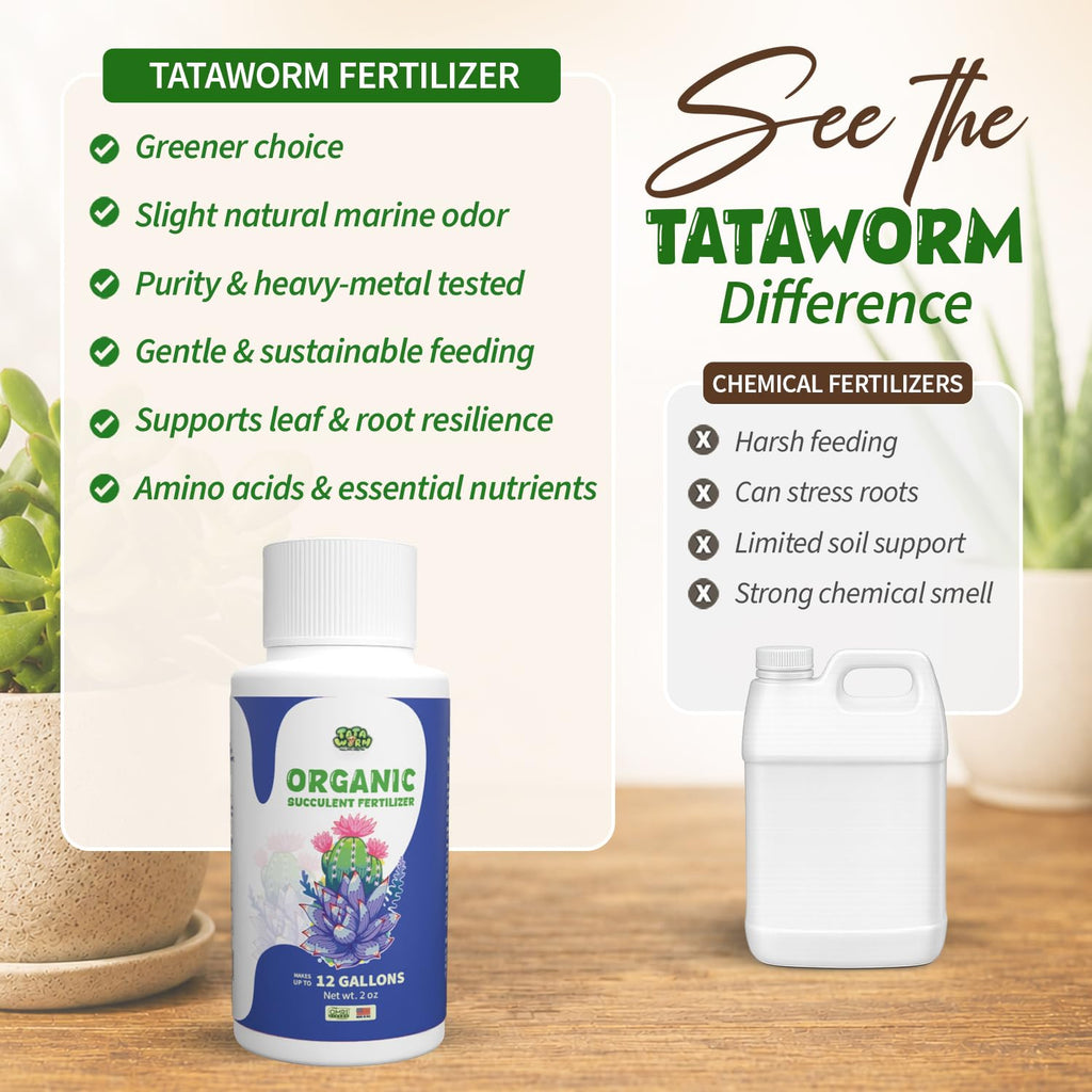 Organic Succulent Fertilizer, 2oz Makes 12 Gallons, Liquid Kelp Plant Food