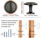 KOOFIZO 10 Pack Oil Rubbed Bronze Cabinet Knobs Pull Round Single Hole 1960
