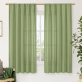 LAMIT Sage Green Linen Curtains 63 inch Length by LAMIT