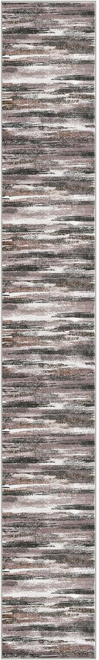 Lansny Modern Abstract Runner Rug 2.6x18, Dark Light Brown White Washable Long - Image 8