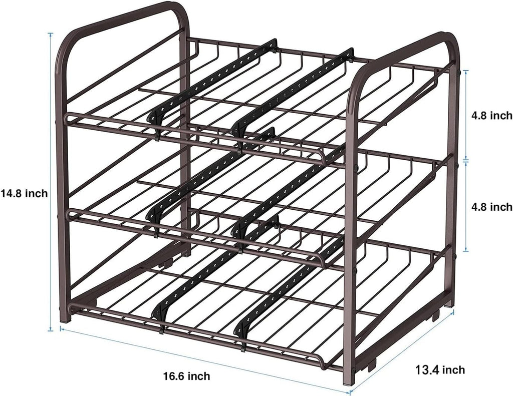 Can Rack Organizer,3 Tier Stackable Can Storage Dispenser,Bronze