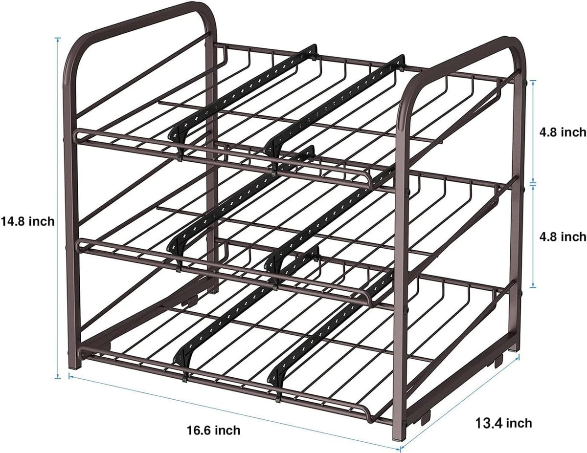 Can Rack Organizer,3 Tier Stackable Can Storage Dispenser,Bronze