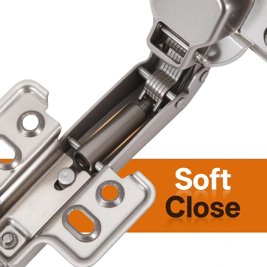 HBL' 2 Pack 45° Corner Cabinet Hinges, 45 Degree Angled Hinge Replacement for Diagonal Wall Cabinets, 35MM European Soft Close Hinges for Frameless Doors