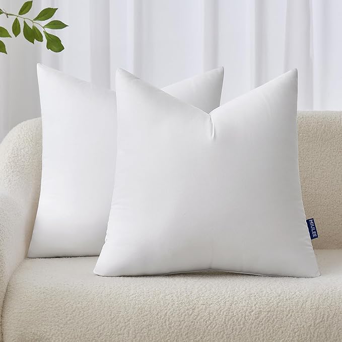 MIULEE 24x24 Inches Pillow Inserts Pack of 2, Decorative Throw Pillow Inserts by MIULEE