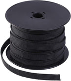 Keco 100ft – 1/4 inch PET Braided Expandable Cable Sleeve – Wire Sleeving for Audio Video and Other Home Device Cable Automotive Wire - Black