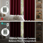 Simplebrand Ava Burgundy Short Blackout Curtains - Image 6