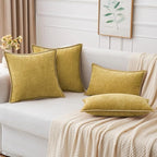 MIULEE Pack of 2 Couch Throw Pillow Covers 18x18 Inch Mustard Yellow Farmhouse - Image 5