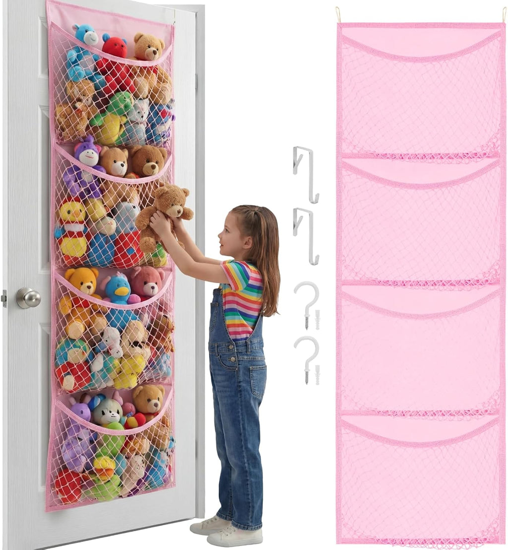 Ofiray-home Cotton Over The Door Stuffed Animal Storage