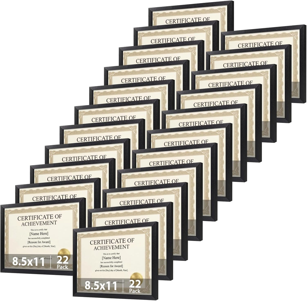 MEBRUDY 8.5 by 11 Picture Frames 22 Pack, Certificate Frame, Black