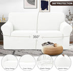 U-NICE HOME Oversized Stretch Loveseat Couch Cover Sofa Covers Washable Sofa - Image 3