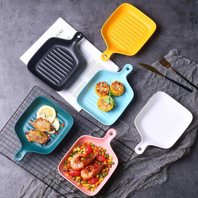 Blue & Pink Ceramic Bake & Serve Set – Pastel 2-Piece Ceramic Baking Dish Set, Oven Safe Bakeware for Kitchen & Table