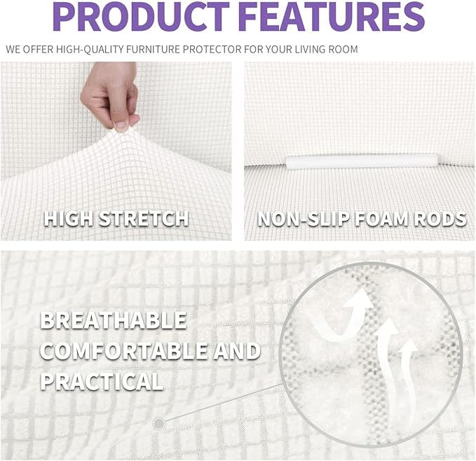 ZNSAYOTX Super Stretch Couch Cover Love Seat Sofa Covers - Image 4