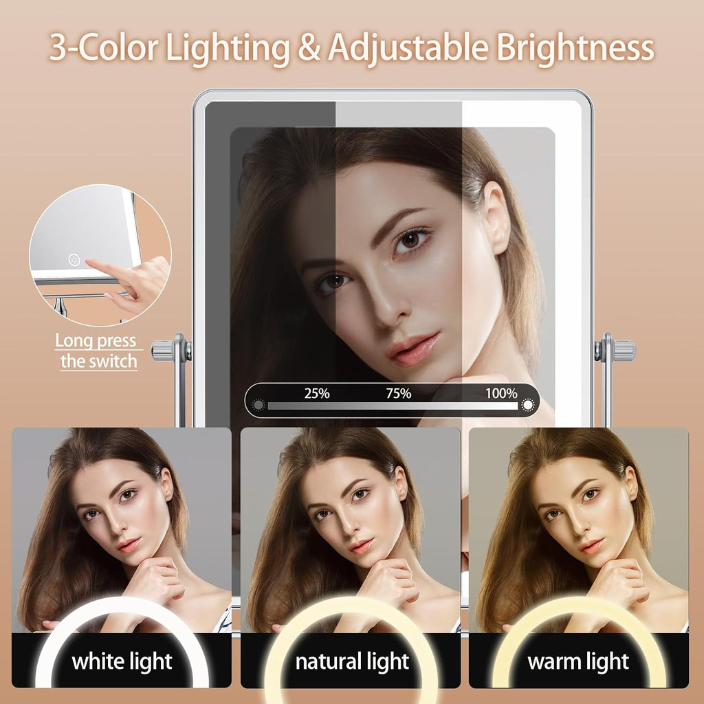 FASCINATE 8.7" 5000mAh Rechargeable Wall Mounted Makeup Mirror (Chrome)