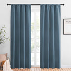 NICETOWN Blackout Curtains for Living Curtains, Smoky Blue, 2 Panels, 42 by 84 by NICETOWN