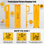 Glarks 307Pcs Picture Hanging Kit, Picture Frame Hanger Tool with Level Ruler and 306Pcs Nails, Hooks, Hanging Wire, Screw Eyes, D Ring and Sawtooth Hanger for Frame Hanging Wall Mounting