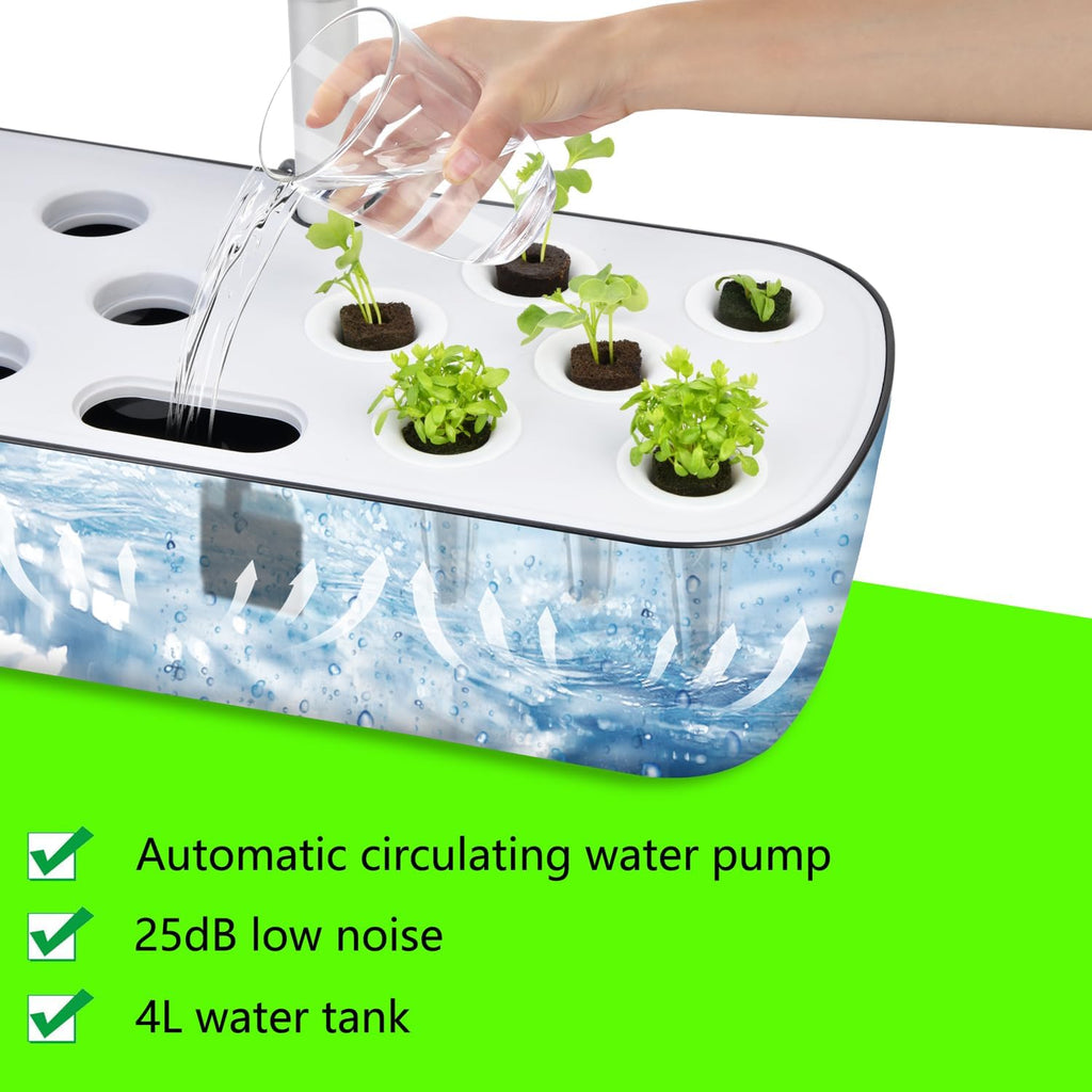 Hydroponics Growing System Kit 12 Pods Indoor Herb Garden with Grow Light