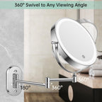 FUNTOUCH 2500mAh Rechargeable Wall Mounted Lighted Makeup Mirror 1X/20X