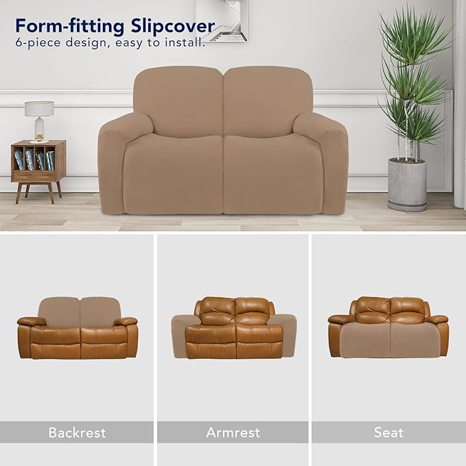 PureFit Super Stretch Loveseat Recliner Sofa Couch Cover - Image 4