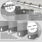 Bathroom Sets with Shower Curtain and Rugs Set of 4 Grey Striped