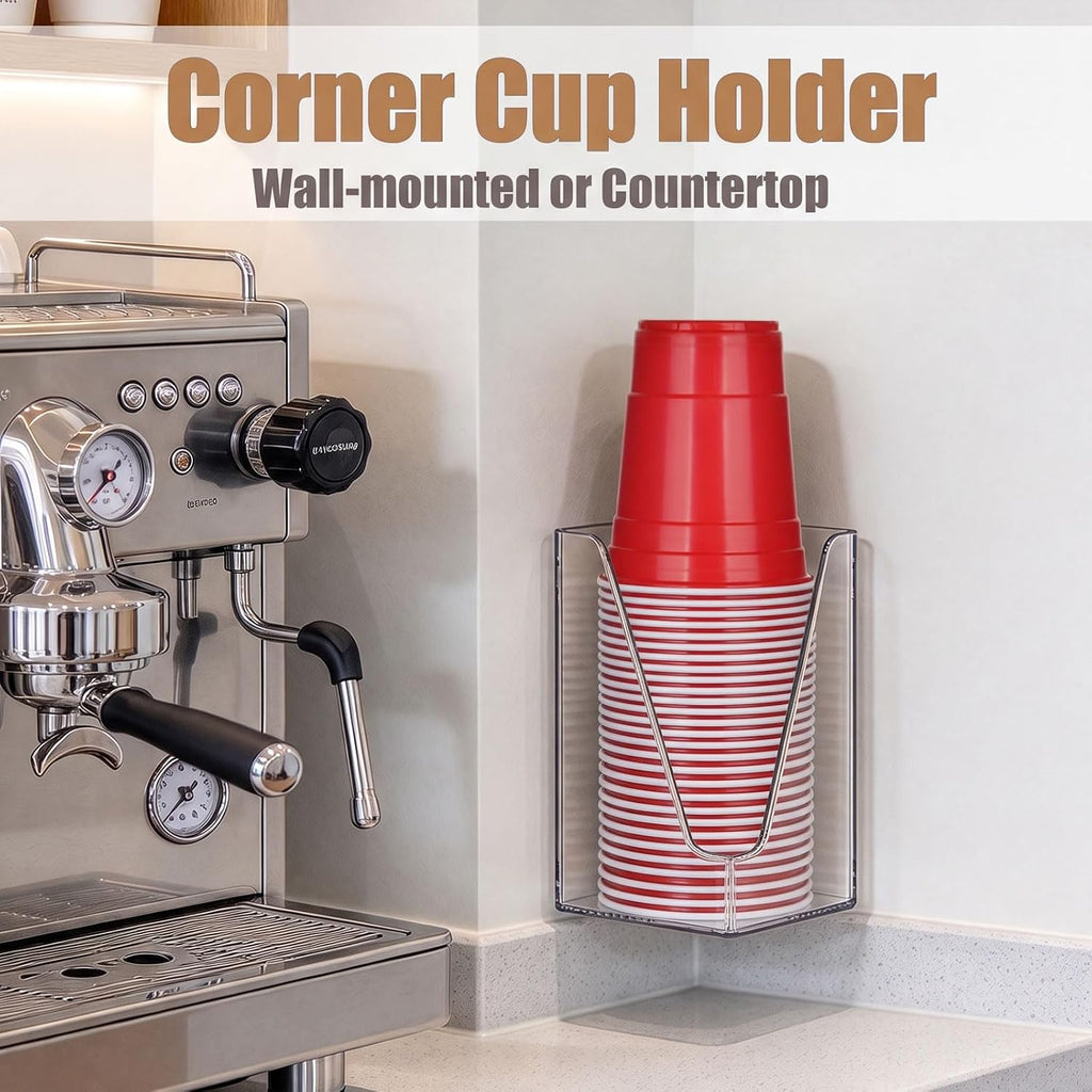 Cup Dispenser, Wall Mount Cup Holder for Water Cooler Fit Up to18oz Cups