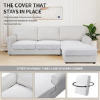Easy-Going Stretch 3 Pieces Couch Cushion Covers - Image 5