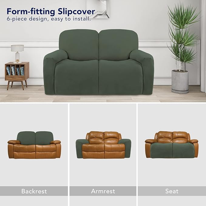 PureFit Super Stretch Loveseat Recliner Sofa Couch Cover - Image 4