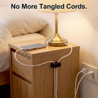 Tellegloww 50 Pack Magnetic Cable Clips, Double Hole Cord Holders, Black