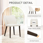 COLAMY Upholstered Dining Chairs Set of 4, Modern Kitchen & Dining Room Chairs with Curved Back, Fabric Padded Seat and Solid Wood Legs, Side Chairs for Restaurant, Cafe & Home, Beige