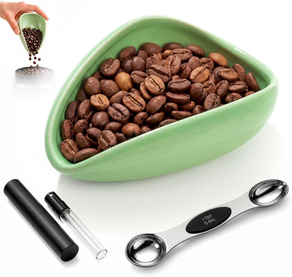 Ceramic Coffee Bean Dosing Cup Set + 10ml Sprayer + 5ml Measuring Spoon