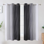 Estelar Textiler Ombre Greyish White and Black Blackout Curtains & Drapes 63 - Image 2