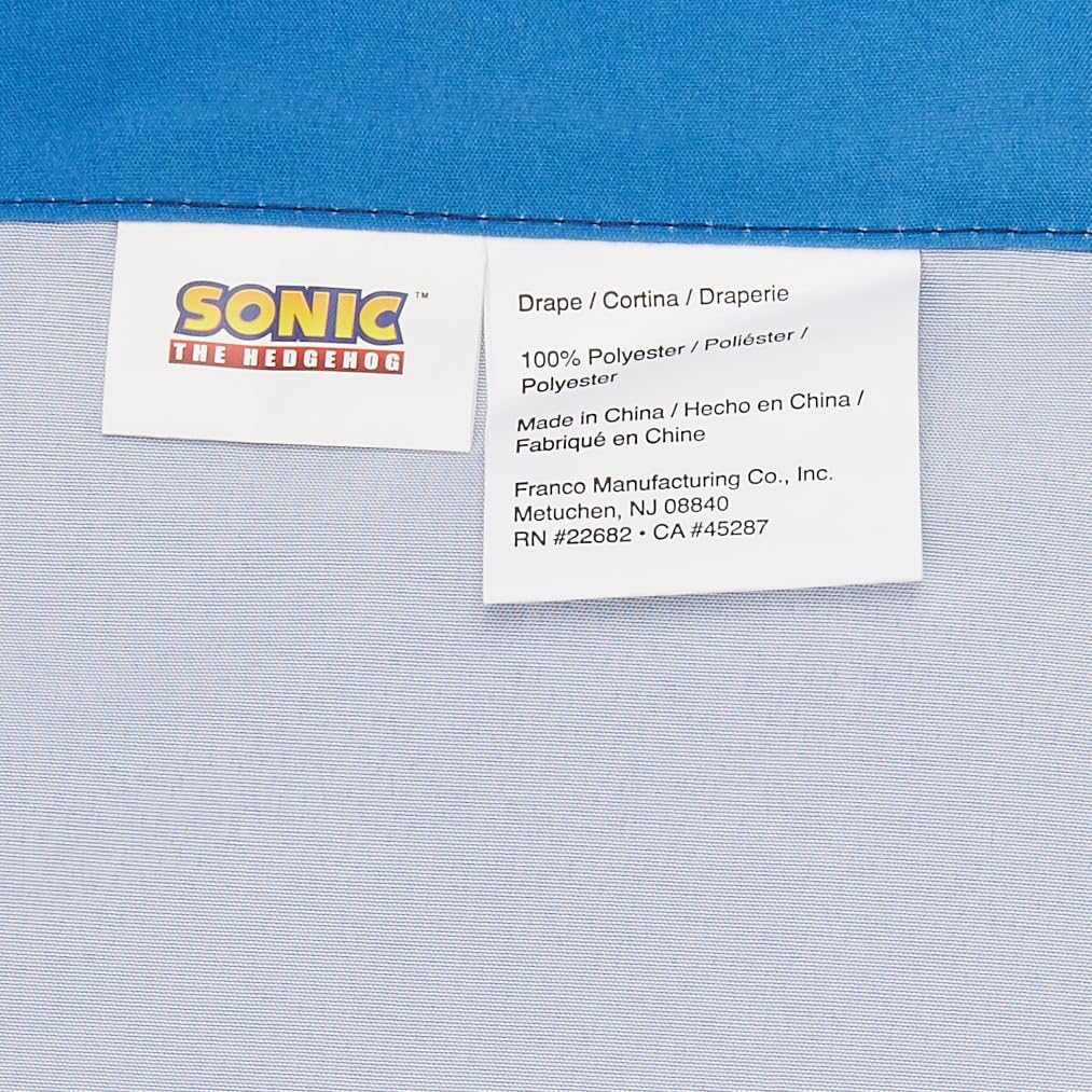 Sonic The Hedgehog Kids Room Window Curtain Panels Drapes Set, 82 In x 63 In, (Official) Sega Product By Franco, Prints May Vary