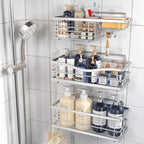 Adhesive Shower Caddy, Silver, 3 Pack