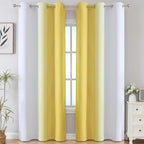 Estelar Textiler Yellow and Greyish White Gradient Room Darkening Blackout - Image 2